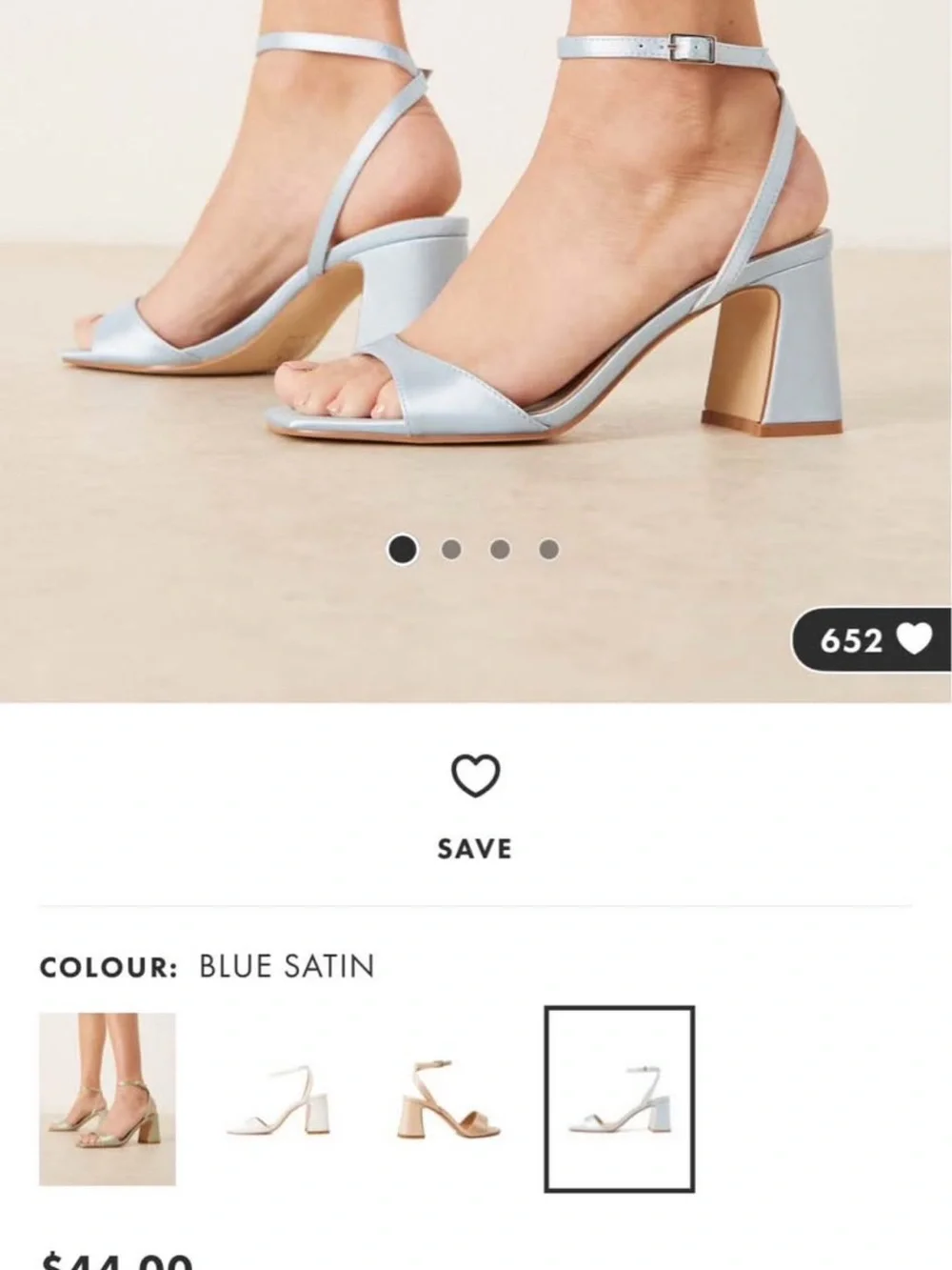 ASOS Light Blue Satin Block Heel Sandals